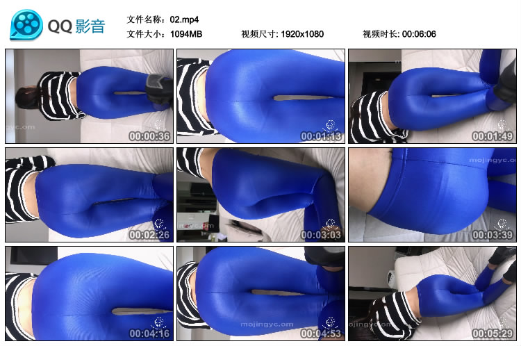 精选街拍视频 No.449 龙在飞作品 性感超薄蓝色紧身皮裤 [3V-2.78GB]