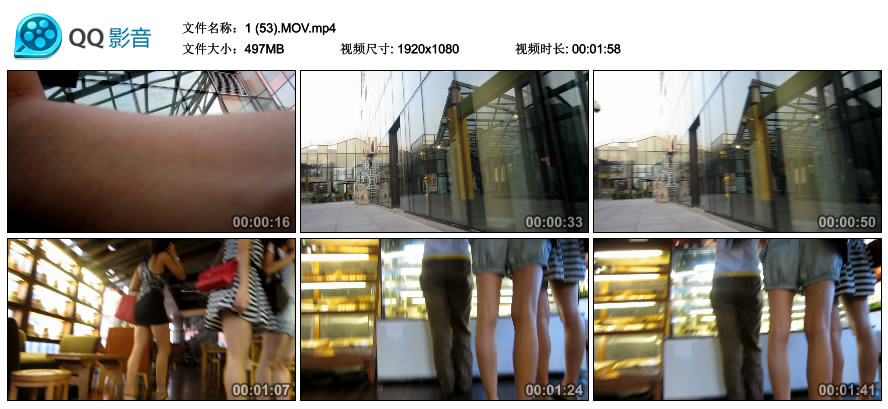 精选街拍视频 No.1313 打扮性感时尚的短裙高跟美女 [497MB]