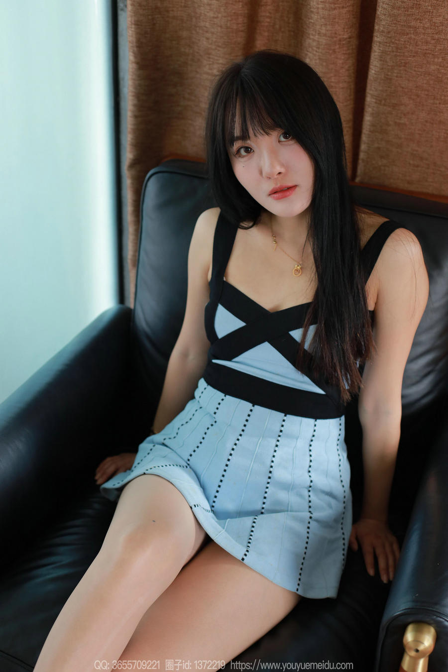 IESS异思趣向 - 模特：婉萍《黑带蓝裙》[88P-73MB]